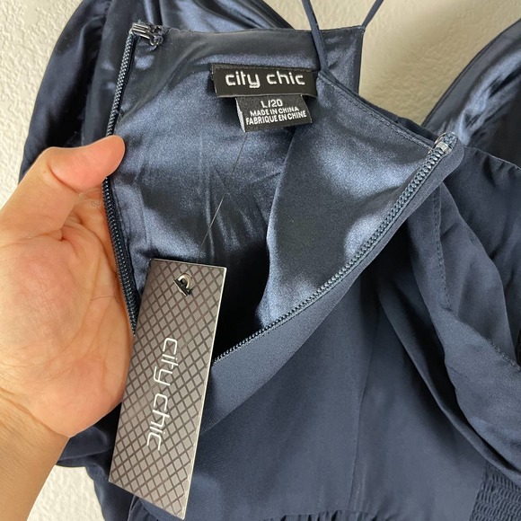 City Chic Womens Large 20 Maxi Entwine Dress Navy Blue Cocktail Dress NWT - Picture 10 of 12